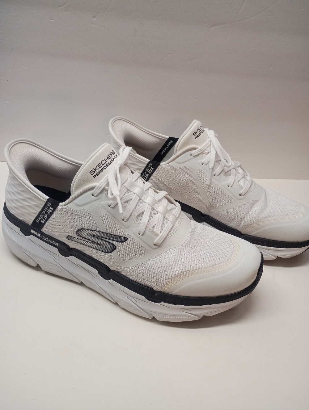 Sketchers Slip-Ins Max Cushioning Premier Casual Mens Size 12 Navy & White EUC
